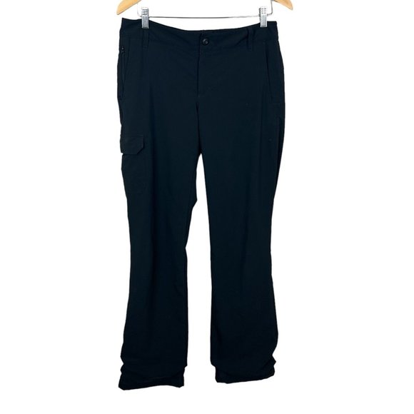 Eddie Bauer Travex Pants Womens 6 Black Fleece Lined Hiking Winter Straight Leg - Picture 1 of 16